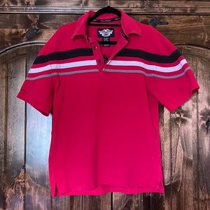 Harley Davidson RED polo shirt mens SMALL